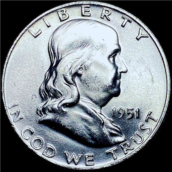 1951-D Silver Franklin Half Dollar FBL GEM BU