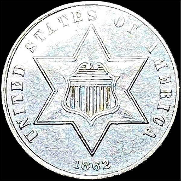 1862 Silver Three-Cent Piece UNCIRCULATED