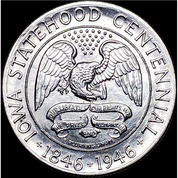 1946 Silver Iowa Half Dollar SUPERB GEM BU
