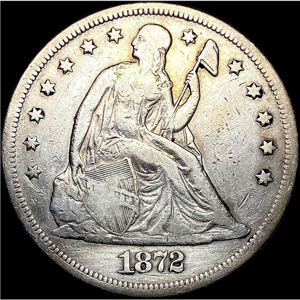 1872 Silver Seated Liberty Dollar LIGHTLY CIRCULATED