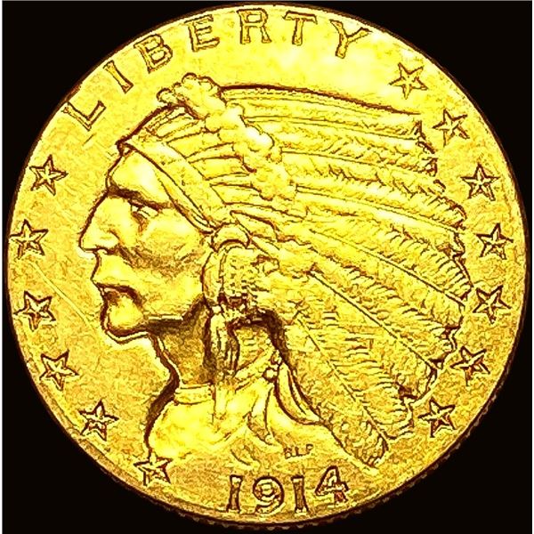 1914-D Gold Indian Head Quarter Eagle $2.50 CHOICE BU