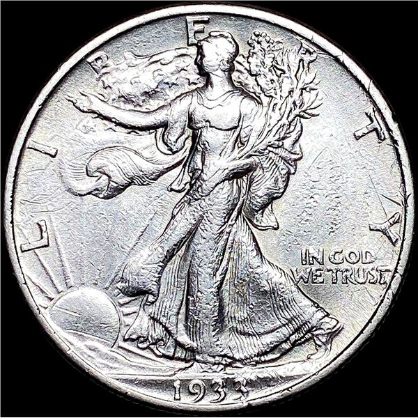 1933-S Silver Walking Liberty Half Dollar CLOSELY UNCIRCULATED