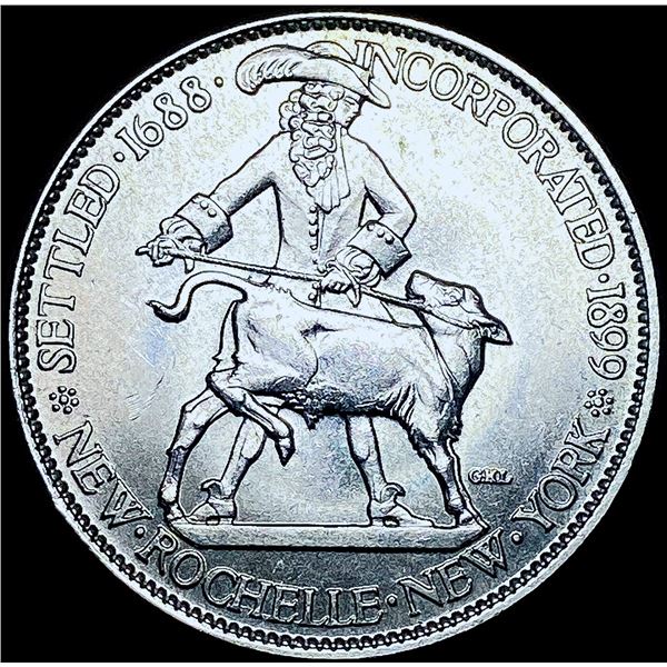 1938 Silver New Rochelle Half Dollar GEM BU