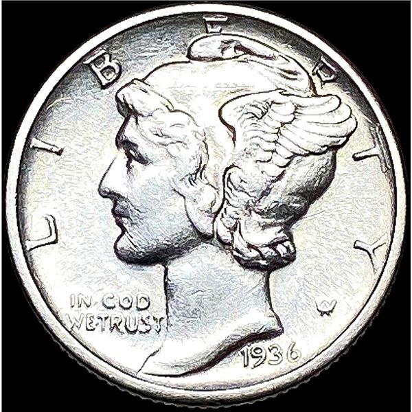 1936-D Silver Mercury Dime ABOUT UNCIRCULATED