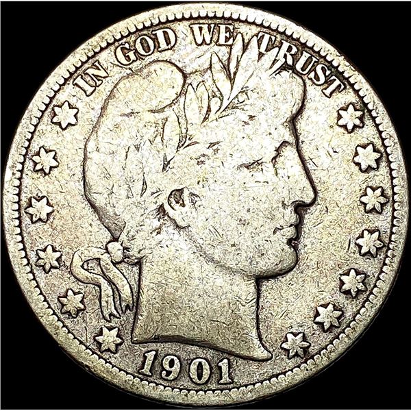 1901-S Silver Barber Half Dollar LIGHTLY CIRCULATED