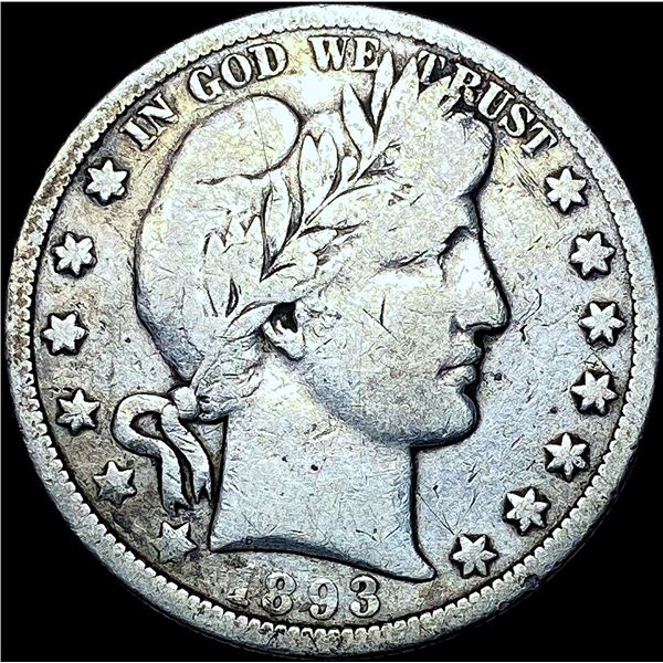 1893-O Silver Barber Half Dollar LIGHTLY CIRCULATED