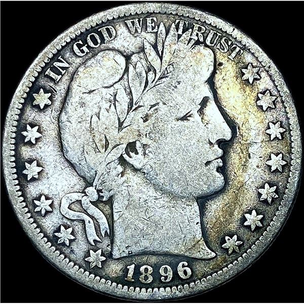 1896-S Silver Barber Half Dollar LIGHTLY CIRCULATE