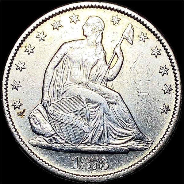 1873 Seated Liberty Half Dollar ABOUT UNCIRCULATED