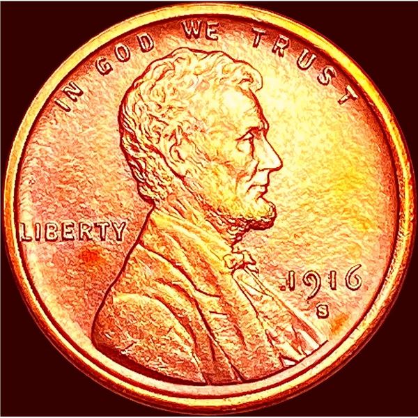 1916-S Lincoln Wheat Cent CHOICE BU