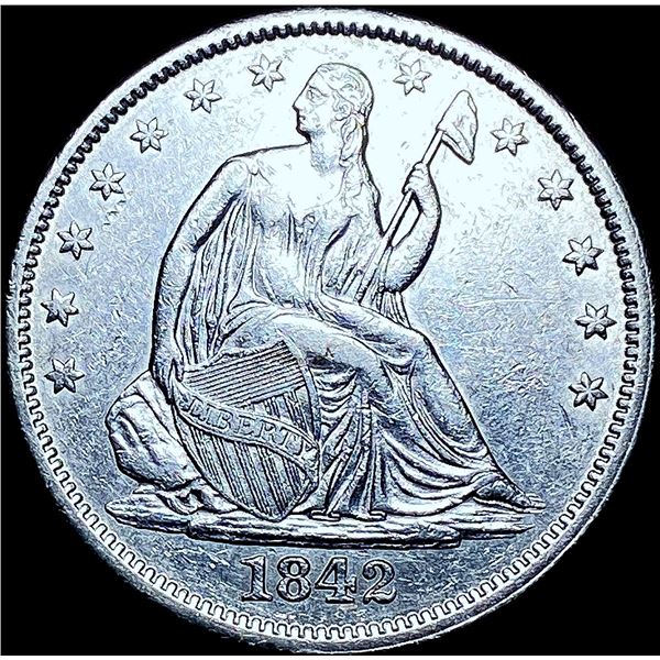 1842 Seated Liberty Half Dollar CLOSELY UNCIRCULATED