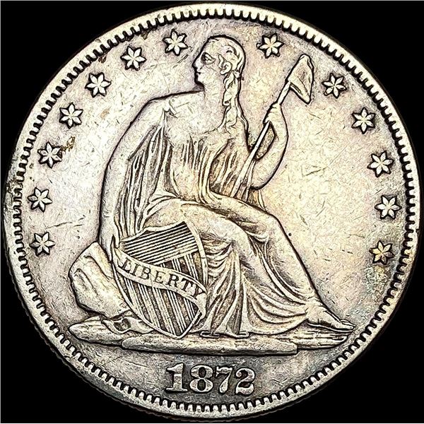 1872 Seated Liberty Half Dollar NEARLY UNCIRCULATED