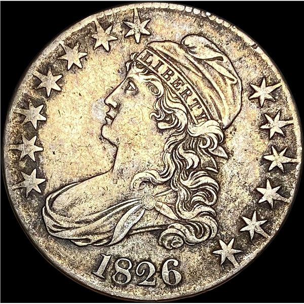 1826 Capped Bust Half Dollar LIGHTLY CIRCULATED