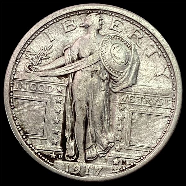 1917-D Type 1 Standing Liberty Quarter LIGHTLY CIRCULATED