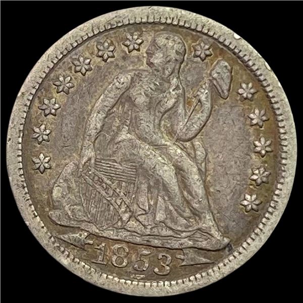 1853 Seated Liberty Dime NEARLY UNCIRCULATED