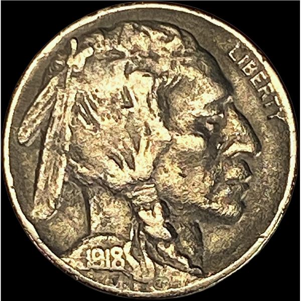 1918-D Buffalo Nickel NEARLY UNCIRCULATED