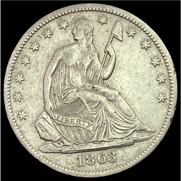 1863-S Seated Liberty Half Dollar CLOSELY UNCIRCULATED