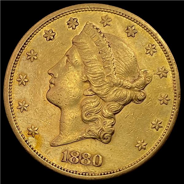 1880-S $20 Gold Double Eagle CLOSELY UNCIRCULATED