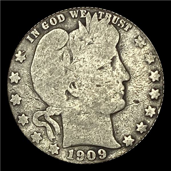 1909-O Barber Quarter NICELY CIRCULATED