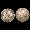 Image 2 : [2]1855/1877 Seated Liberty Half Dollars [2 Coins] NICELY CIRCULATED