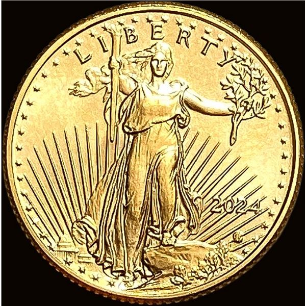 2024 1/10oz $5 Gold Eagle SUPERB GEM BU