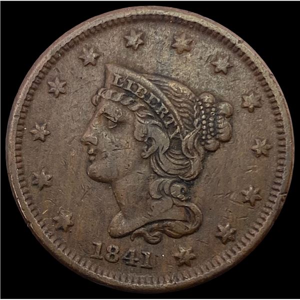 1841 Braided Hair Large Cent LIGHTLY CIRCULATED