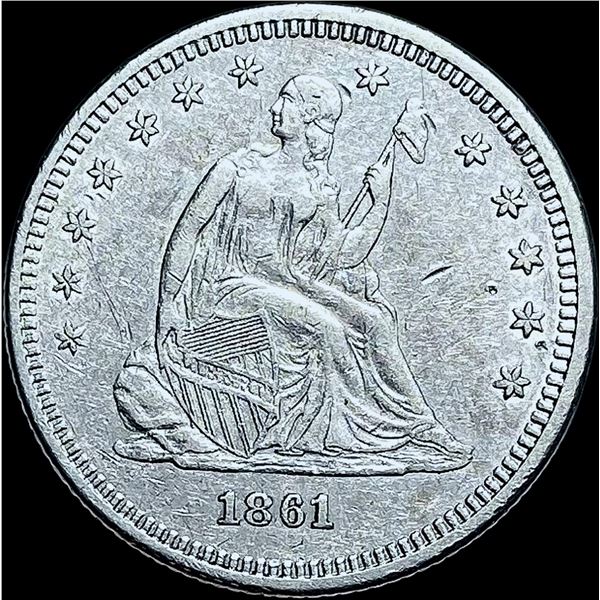 1861 Seated Liberty Quarter CHOICE AU