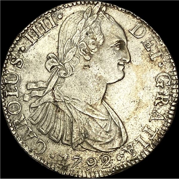 1792Mo FM Mexico Silver 8 Reales CLOSELY UNCIRCULATED