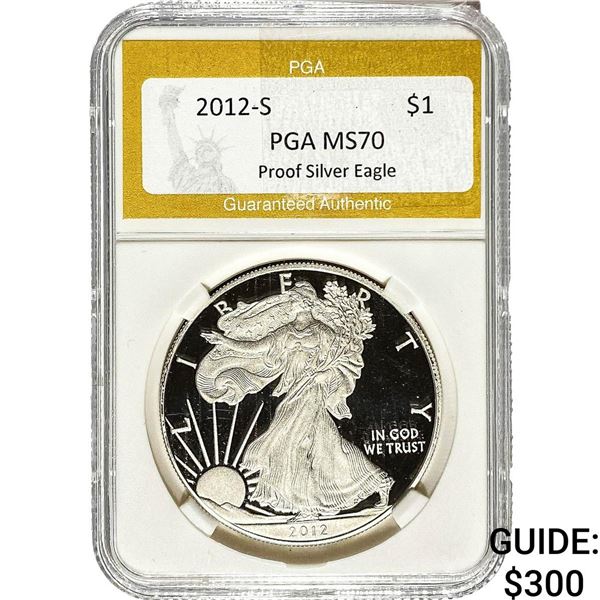 2012-S Silver Eagle PGA MS70 Proof