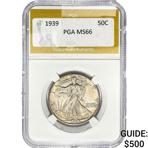 1939 Walking Liberty Half Dollar PGA MS66