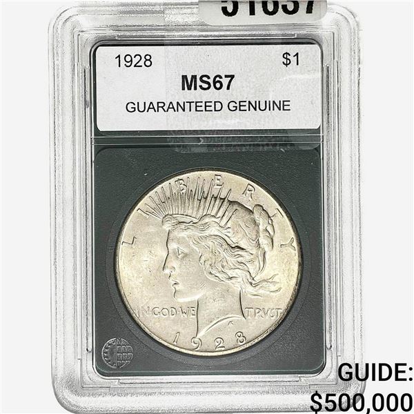 1928 Silver Peace Dollar Genuine