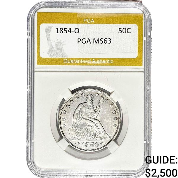 1854-O Seated Liberty Half Dollar PGA MS63