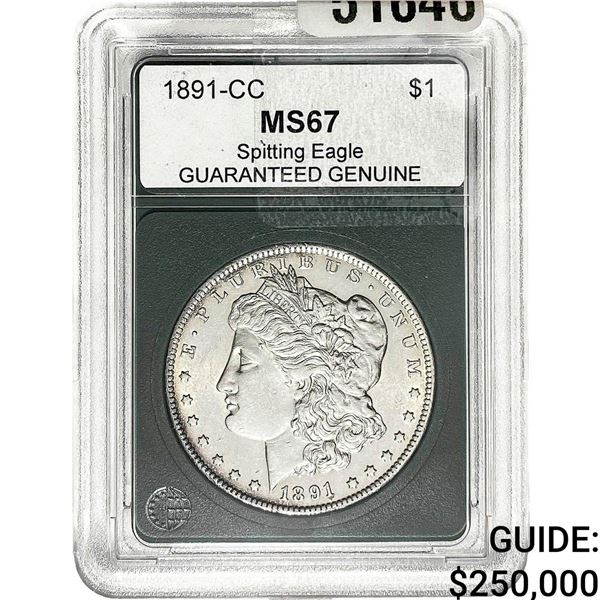 1891-CC Morgan Silver Dollar  MS67
