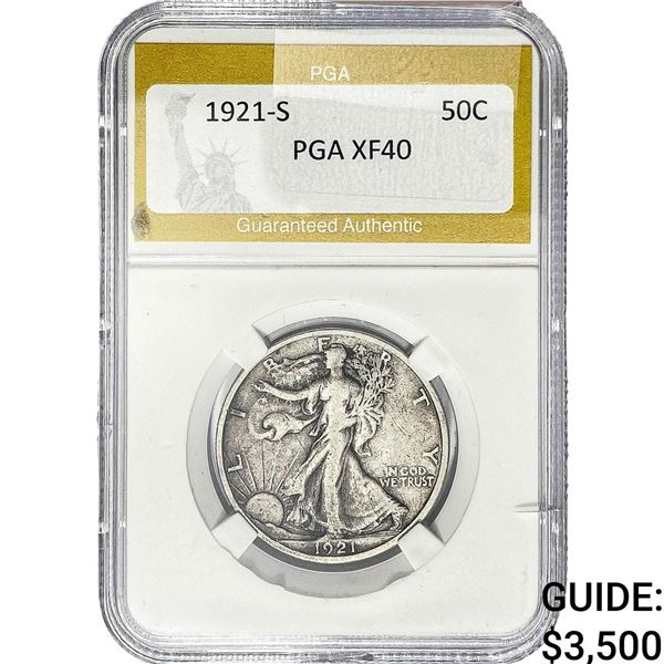 1921-S Walking Liberty Half Dollar PGA XF40