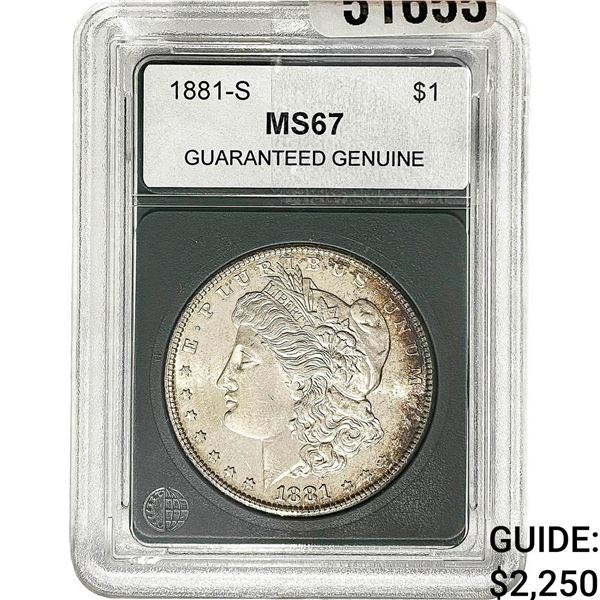 1881-S Morgan Silver Dollar  MS67