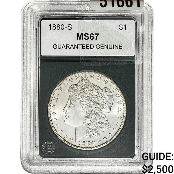 1880-S Morgan Silver Dollar  MS67