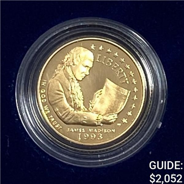 1993 U.S. Mint Bill of Rights Gold Proof Coin