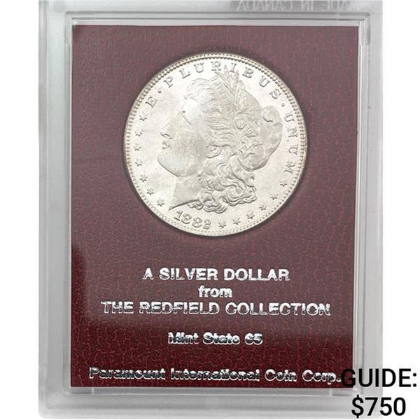 1882 Morgan Silver Dollar REDFIELD MS65