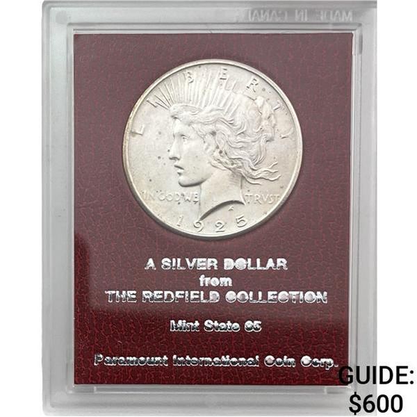 1925 Silver Peace Dollar REDFIELD MS65