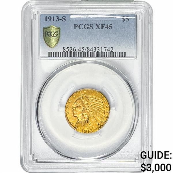1913-S $5 Gold Half Eagle PCGS XF45