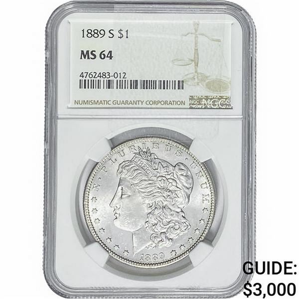 1889-S Morgan Silver Dollar NGC MS64