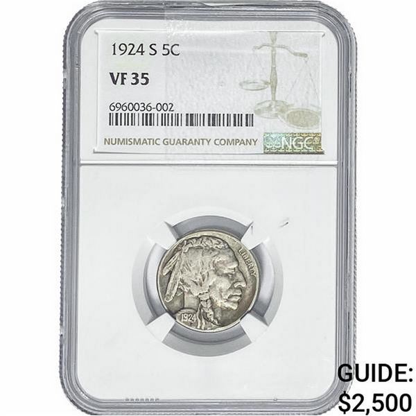 1924-S Buffalo Nickel NGC VF35