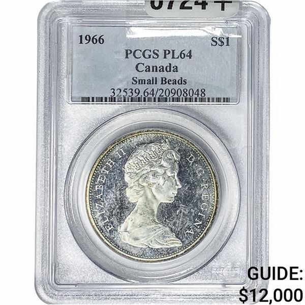 1966 Canada Silver Dollar-Small Beads PCGS PL64