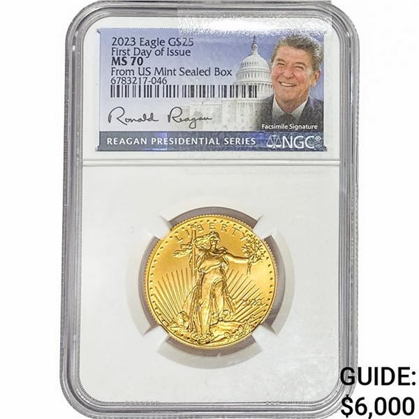 2023 1/2oz $25 Gold Eagle NGC MS70 Mint Sealed Box