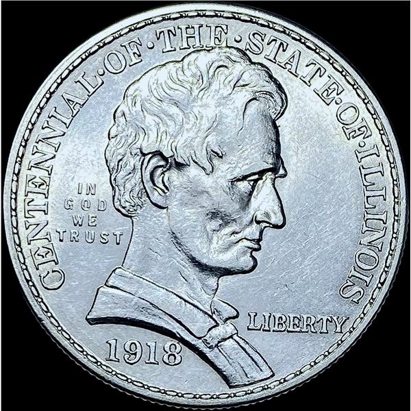 1918 Silver Half Dollar Illinois Centennial GEM BU