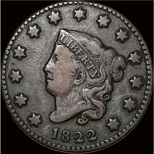 1822 Coronet Head Large Cent NEARLY UNCIRCULATED