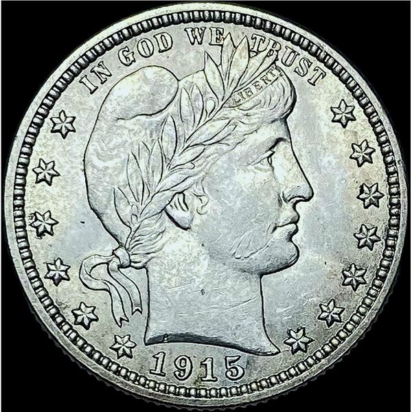 1915 Barber Silver Quarter GEM BU