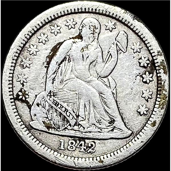 1842-O Silver Seated Liberty Dime CLOSELY UNCIRCULATED