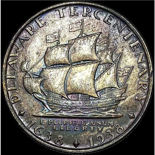1936 Silver Delaware Half Dollar Toned UNCIRCULATED