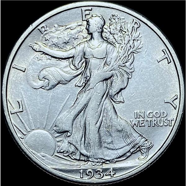 1934-S Silver Walking Liberty Half Dollar CHOICE AU