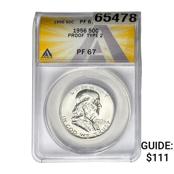 1956 Franklin Half Dollar ANACS PF67
